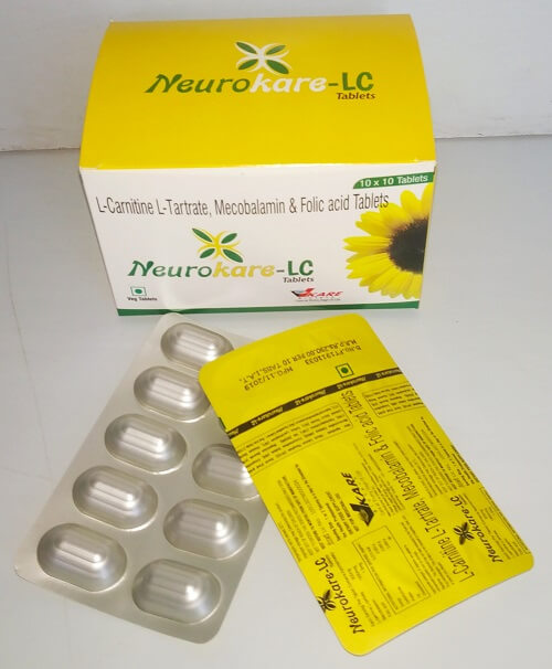 NEUROKARE-LC - L-Carnitine L-Tartrate, Mecobalamin & Folic Acid Tablets