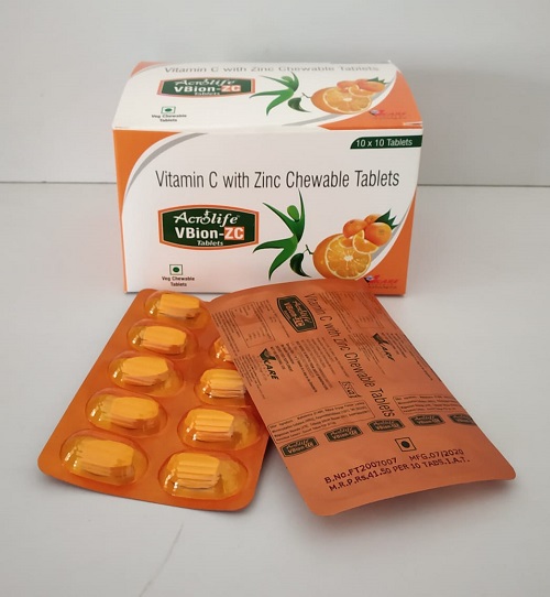 Zinc, Vitamin-C & Vitamin D3 Chewable Tablets